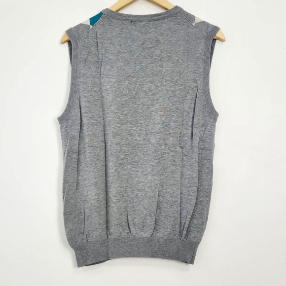 Le Chateau Argyle Sweater Vest Silk Cotton Blend Light Academia Tennis Prep Golf - Picture 2 of 9